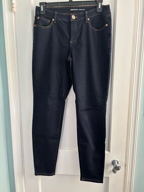 INC International Concepts Dark Indigo Skinny Jeans with Copper Accents